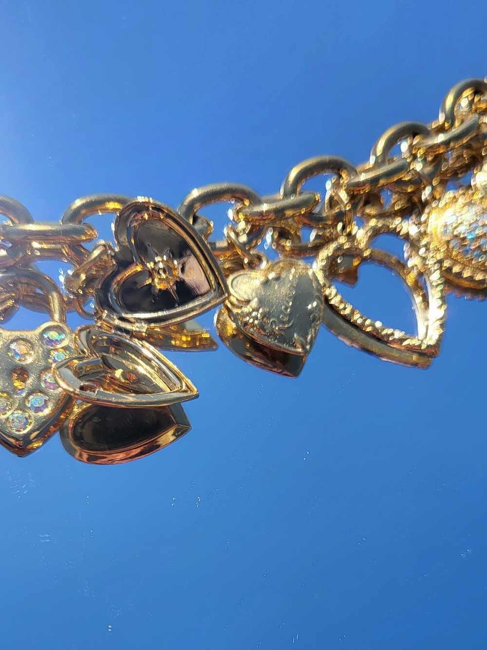 Kirks Folly Signed Charm Bracelet W/Locket - Picture 5 of 10